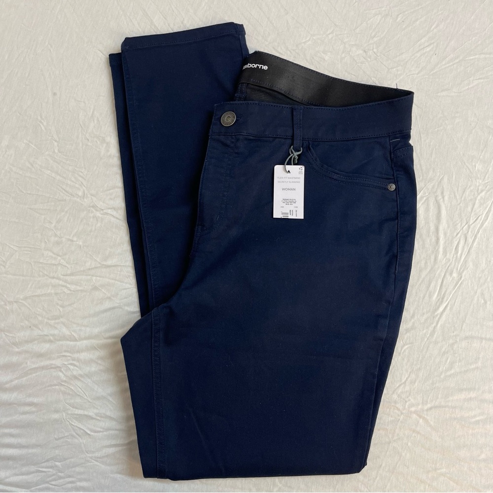Liz Claiborne Dark Blue Flex-Fit Pants